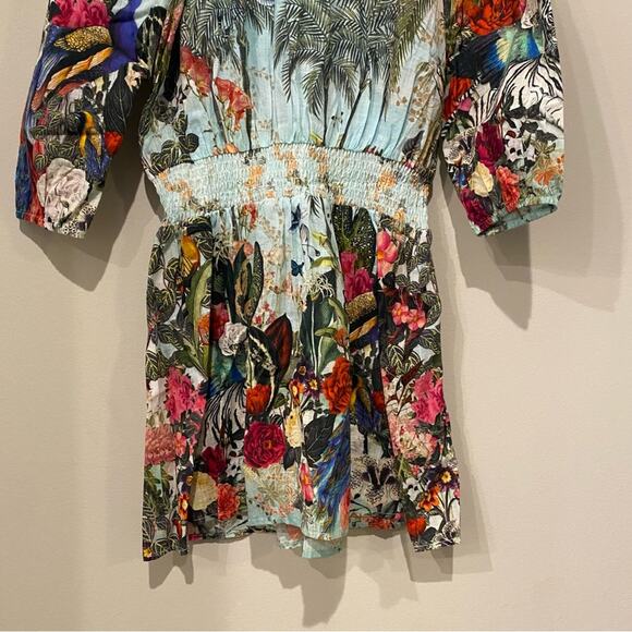 Milla by Camilla Kids Cotton Mixed Print Bejeweled Floral Long Sleeve Dress - Picture 6 of 8